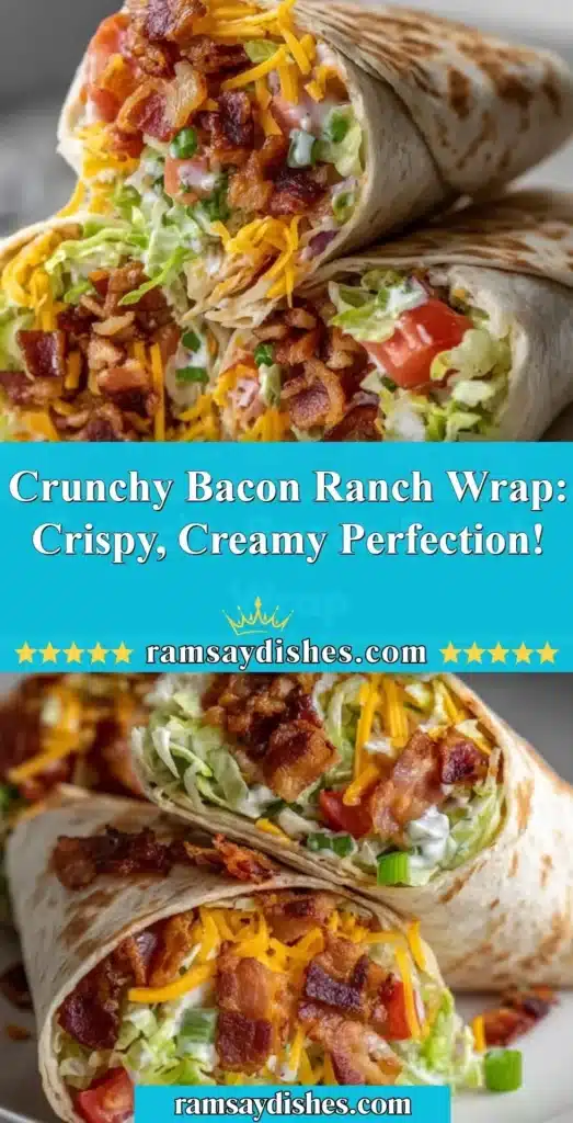 Delicious Crunchy Bacon Ranch Wrap with crispy bacon and creamy ranch dressing