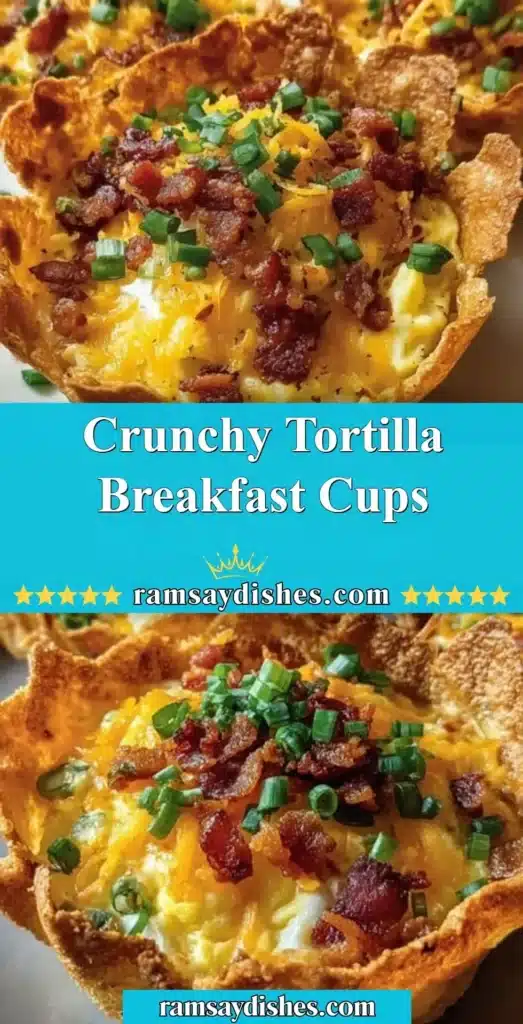 Crunchy tortilla breakfast cups with eggs, cheese, and veggies served on a plate.