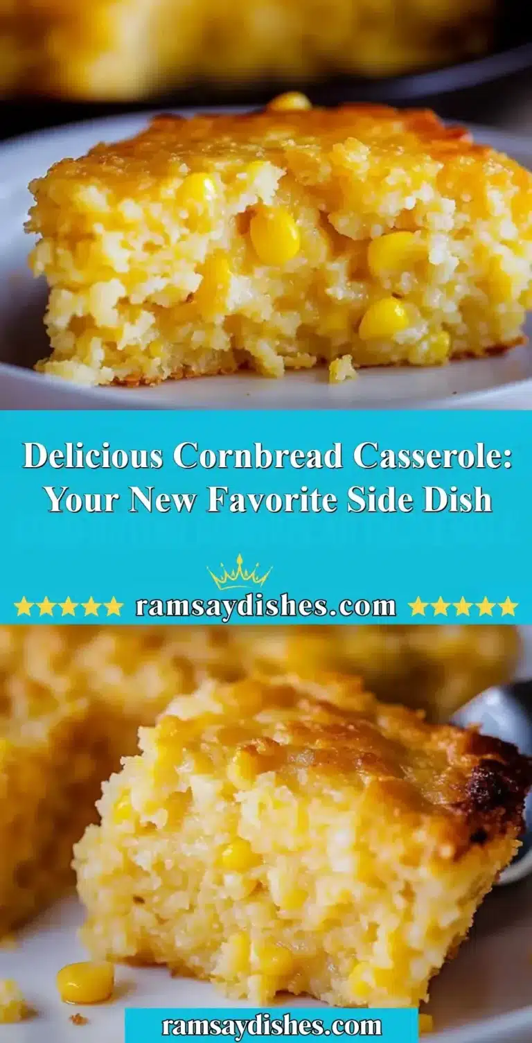 Delicious Cornbread Casserole: Your New Favorite Side Dish 4 Delicious homemade cornbread casserole in a baking dish