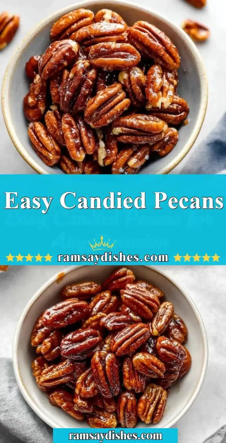 Easy Candied Pecans 4 Bowl of homemade easy candied pecans ready to enjoy