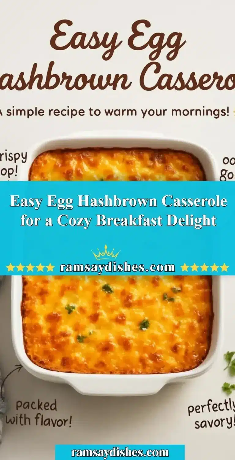 Easy Egg Hashbrown Casserole for a cozy and delicious breakfast dish