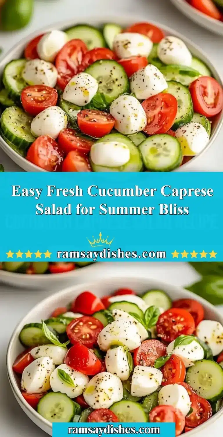 Easy Fresh Cucumber Caprese Salad for Summer Bliss 4 Fresh cucumber caprese salad with tomatoes and mozzarella for summer