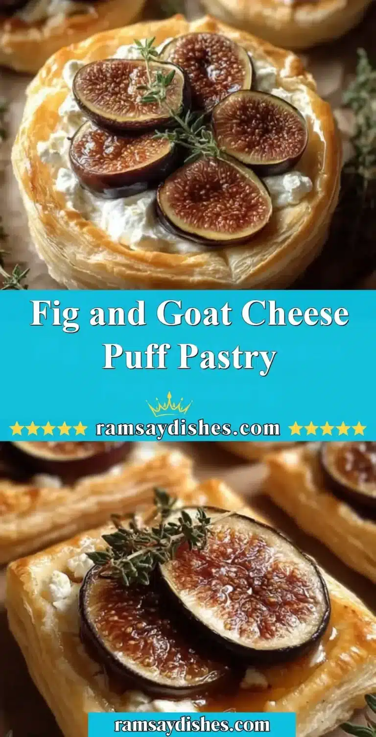 Fig and Goat Cheese Puff Pastry 4 Fig and goat cheese puff pastry topped with fresh figs and herbs.
