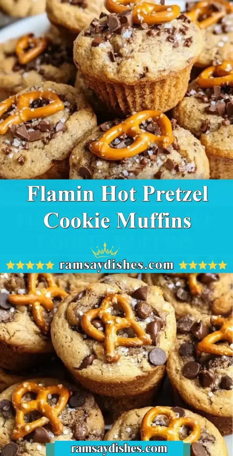 Flamin Hot Pretzel Cookie Muffins with a spicy twist
