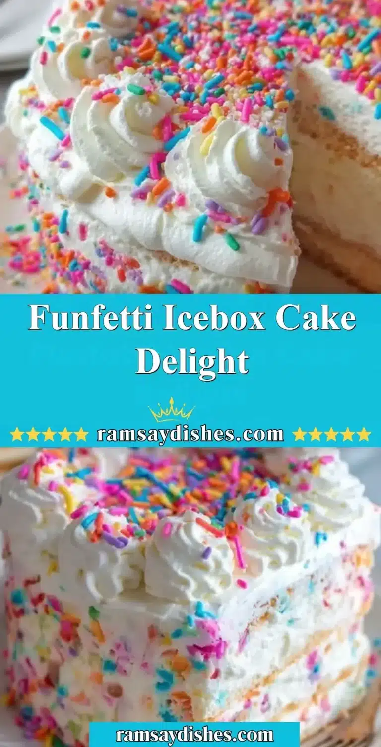 Funfetti Icebox Cake Delight 6 Delicious Funfetti Icebox Cake slice on a festive plate
