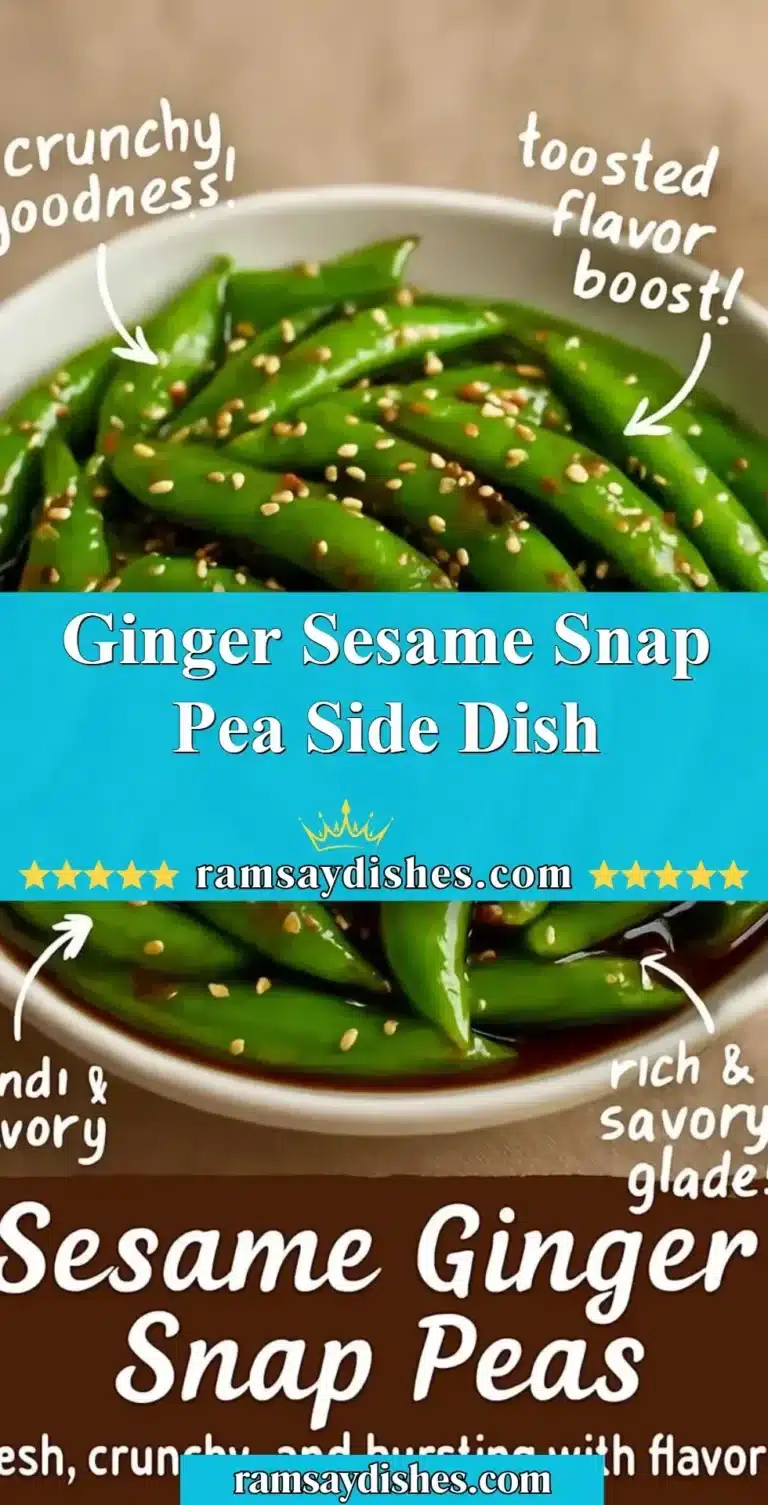 Delicious Ginger Sesame Snap Pea side dish served on a plate