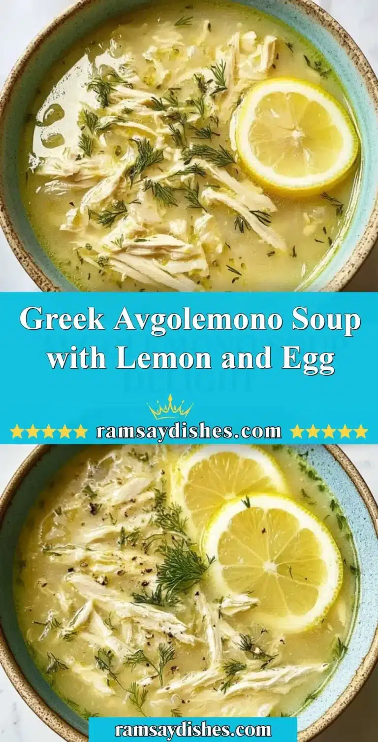 Greek Avgolemono Soup with Lemon and Egg 4 Bowl of Greek Avgolemono Soup garnished with lemon and herbs