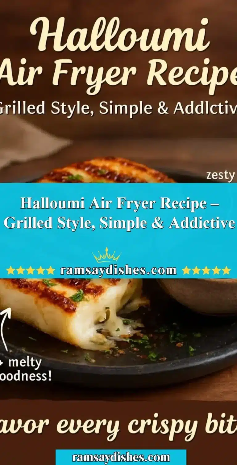 Grilled halloumi air fryer recipe, showcasing golden-brown pieces on a plate