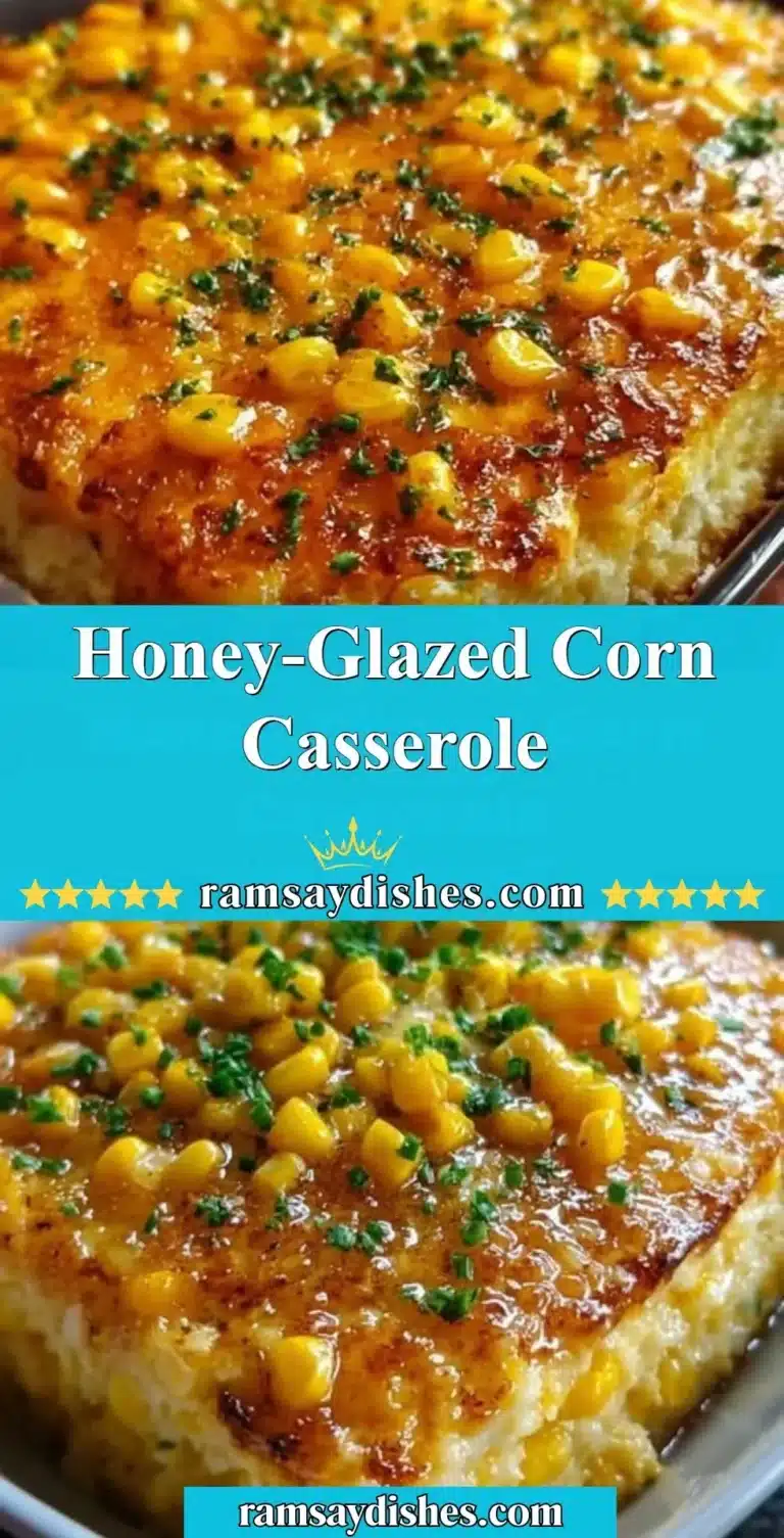 Honey-Glazed Corn Casserole 6 Delicious honey-glazed corn casserole served in a rustic dish