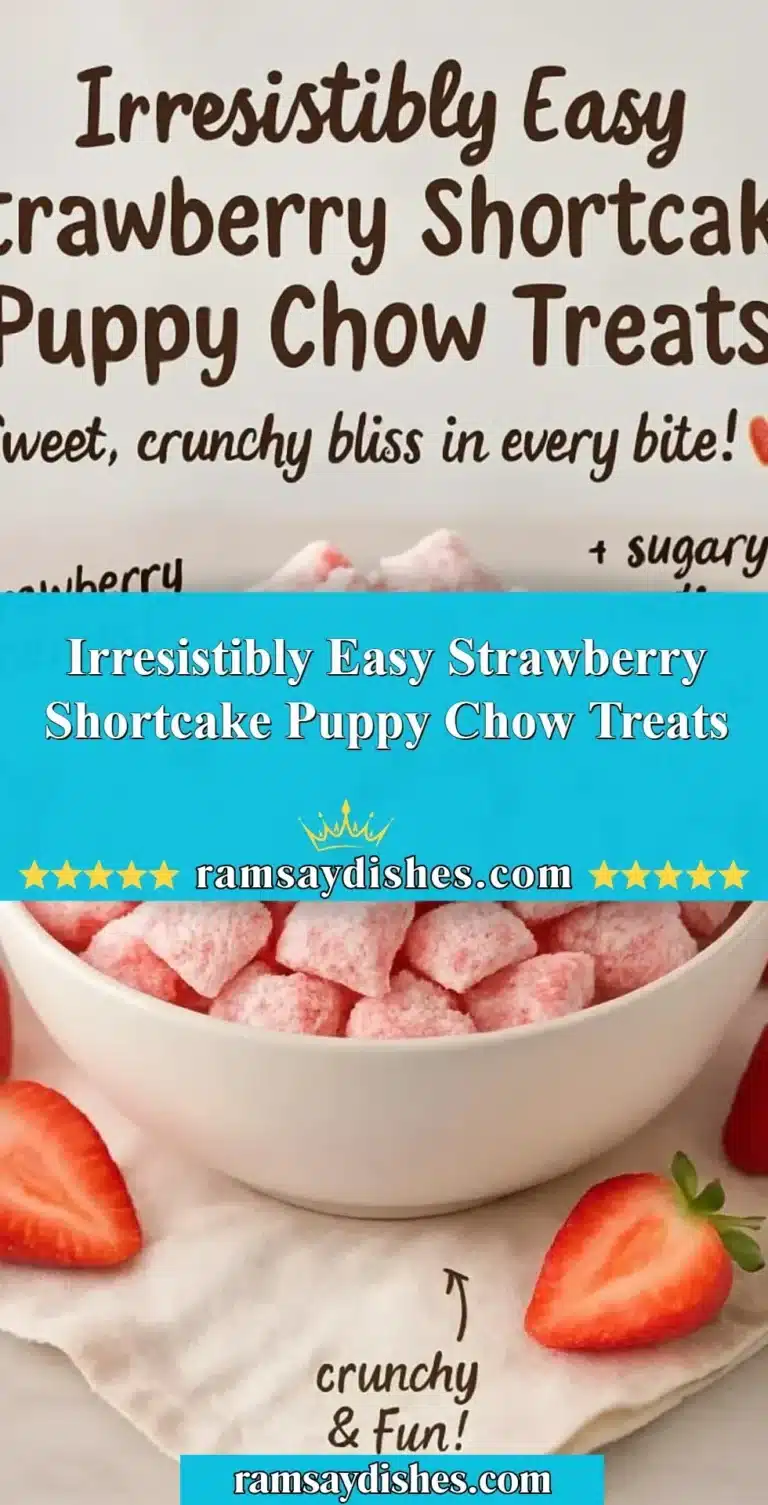 Easy strawberry shortcake puppy chow treats for dogs