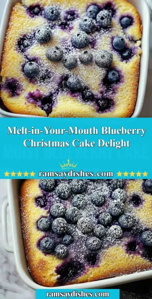 Melt-in-your-mouth blueberry Christmas cake on a festive table
