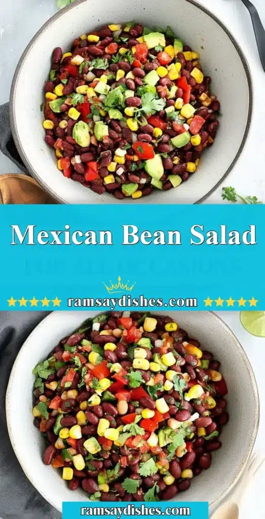 Colorful Mexican Bean Salad with fresh vegetables and beans