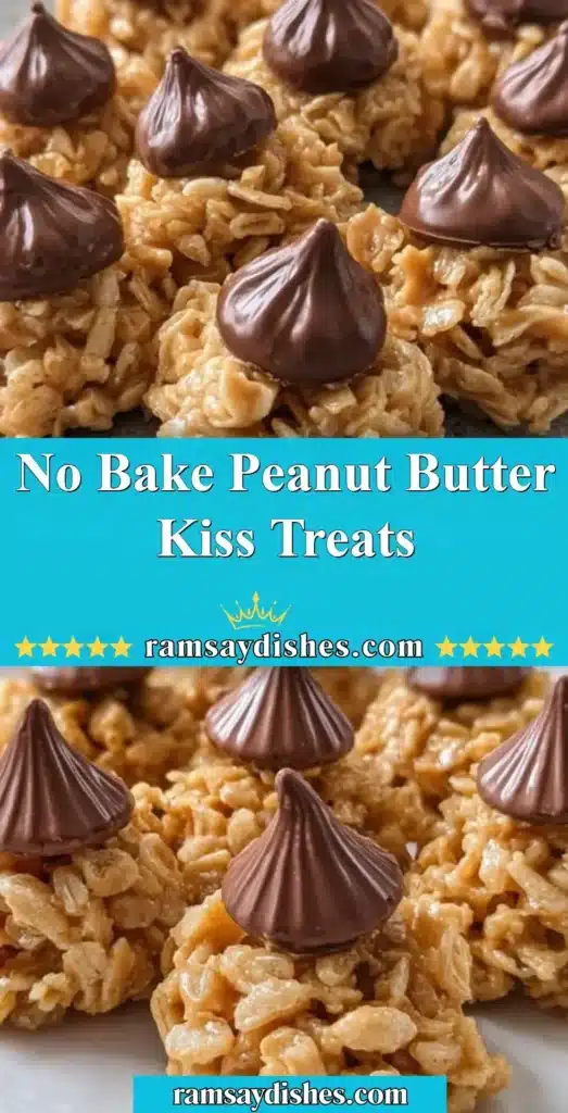 No Bake Peanut Butter Kiss Treats with chocolate and peanut butter flavor
