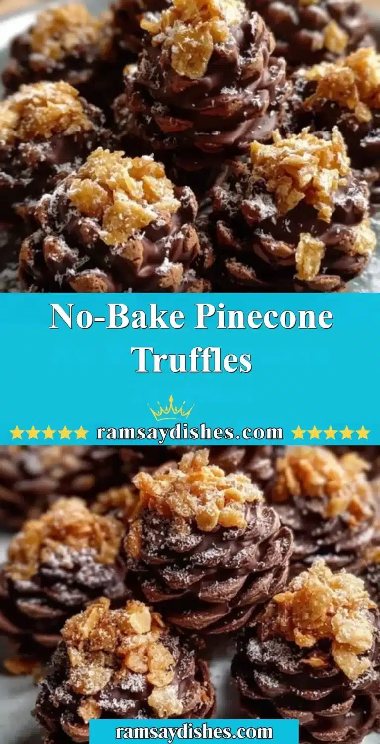 No-Bake Pinecone Truffles 7 No-bake Pinecone Truffles decorated for a festive celebration.