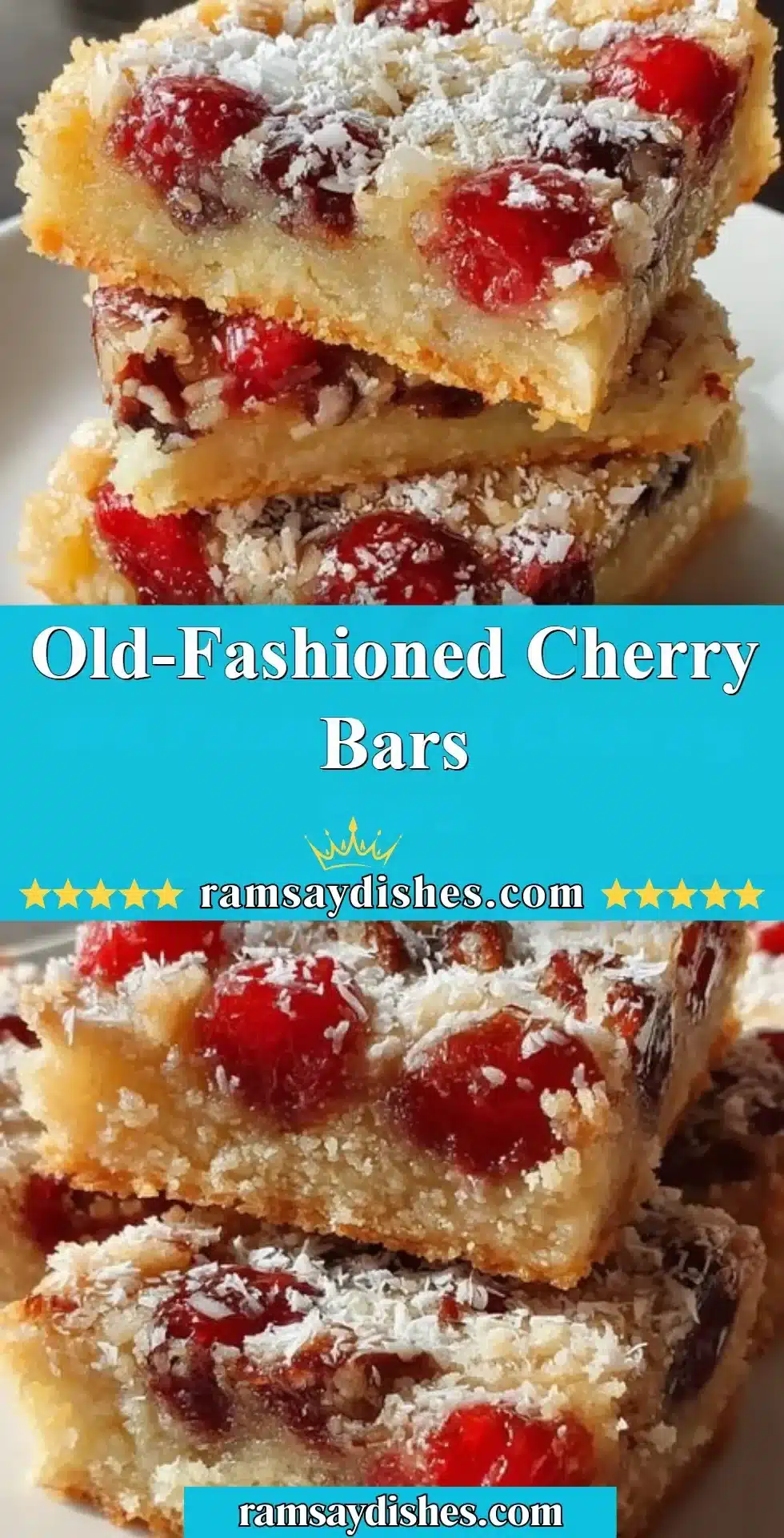 Old-Fashioned Cherry Bars 2 Old-Fashioned Cherry Bars with a flaky crust and cherry filling