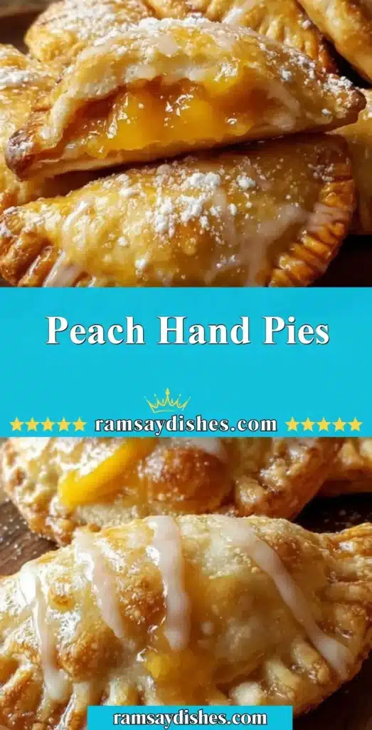 Freshly baked peach hand pies on a cooling rack.
