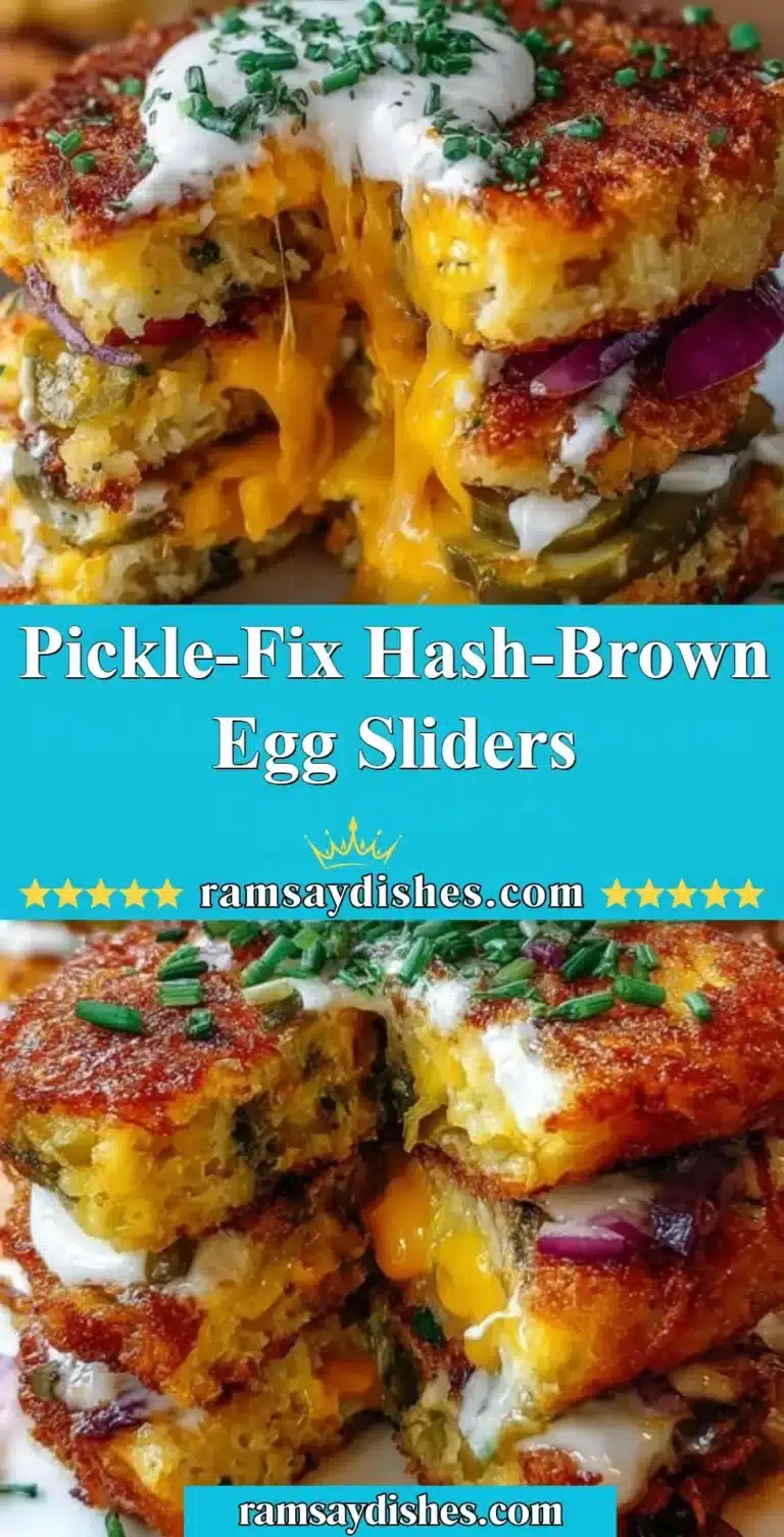Pickle-Fix Hash-Brown Egg Sliders 6 Delicious pickle-fix hash-brown egg sliders served on a platter.