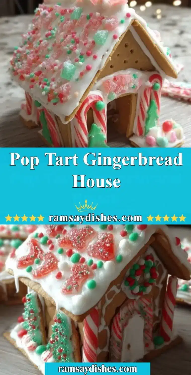 Pop Tart Gingerbread House 9 Colorful Pop Tart Gingerbread House decorated for the holidays