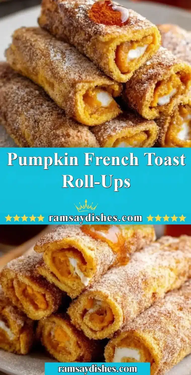Delicious Pumpkin French Toast Roll-Ups served with maple syrup