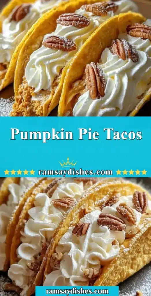 Delicious pumpkin pie tacos served with whipped cream and fall spices