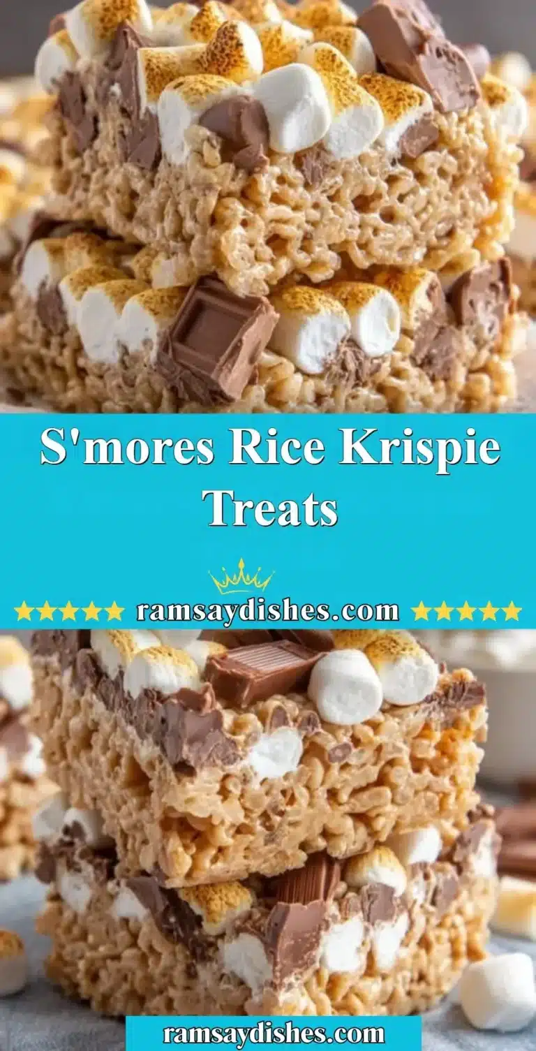 S'mores Rice Krispie Treats 8 Delicious S'mores Rice Krispie Treats made with marshmallows and chocolate
