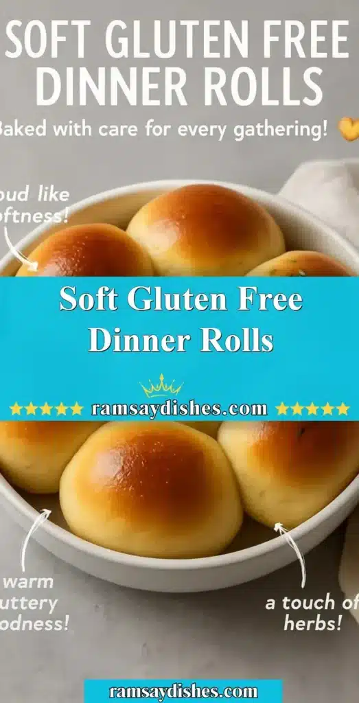 Soft gluten free dinner rolls served warm on a rustic wooden table.