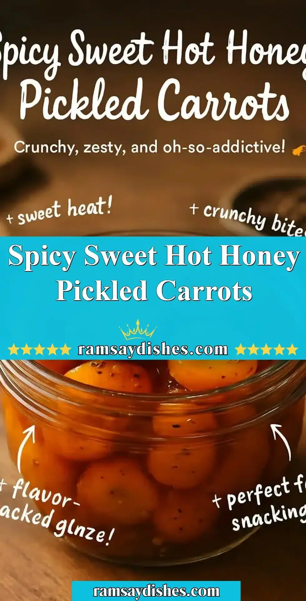 Spicy Sweet Hot Honey Pickled Carrots 2 Jar of spicy sweet hot honey pickled carrots with fresh ingredients