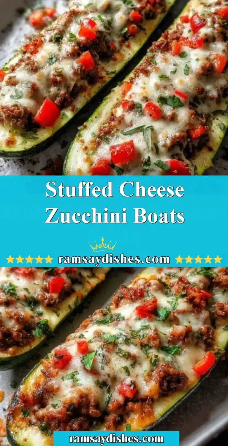 Delicious stuffed zucchini boats filled with melted cheese and fresh ingredients