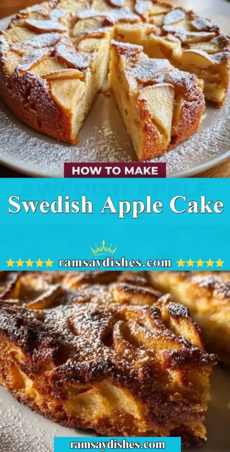 Swedish Apple Cake 4 Delicious homemade Swedish Apple Cake with fresh apples and spices