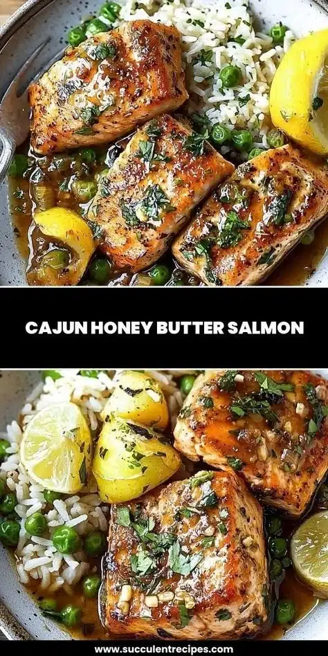 Cajun Honey Butter Salmon on a plate garnished with herbs