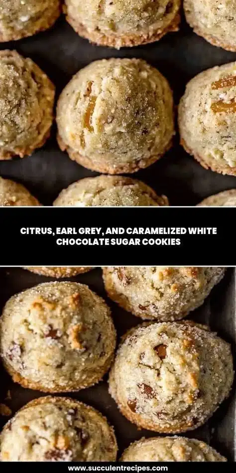 Citrus Earl Grey Cookies with caramelized white chocolate on a baking tray