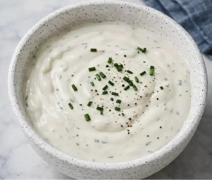 Creamy Horseradish Sauce for Prime Rib | Easy & Flavorful 4 Creamy horseradish sauce served with prime rib on a plate