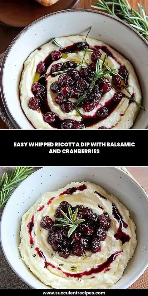 Creamy easy whipped ricotta dip served with fresh vegetables and crackers