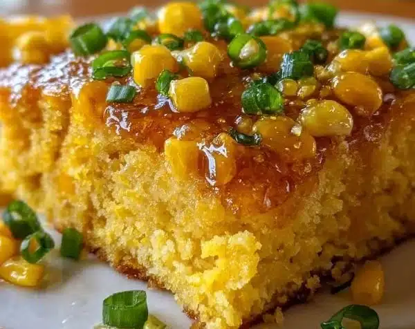 Golden Honey-Glazed Corn Casserole with a deliciously sweet topping