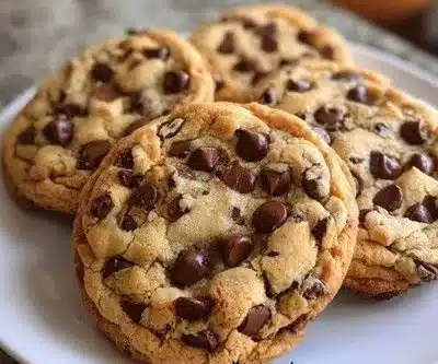 Heart Shaped Chocolate Chip Cookies 9 Heart shaped chocolate chip cookies on a baking sheet