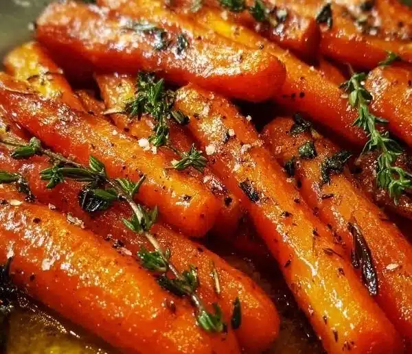 Honey Roasted Carrots with Thyme 7 Honey roasted carrots with thyme, a delicious side dish recipe.