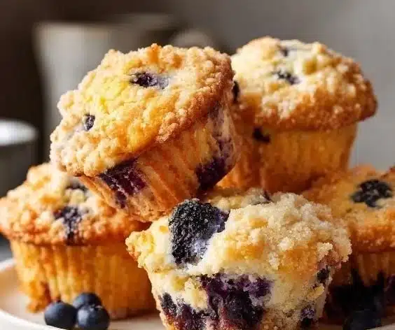 Meyer Lemon Blueberry Muffins 30 Freshly baked Meyer Lemon Blueberry Muffins on a cooling rack