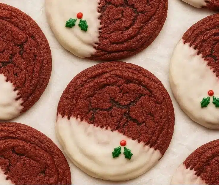 Delicious Red Velvet Pan-Banging Cookies ready for a festive holiday celebration