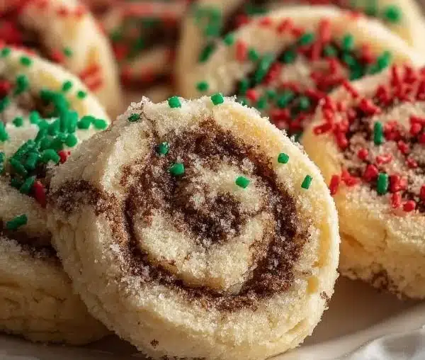 Swirled Christmas Cookies 2 Delicious swirled Christmas cookies decorated for the holidays