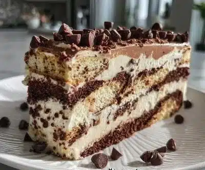 Zebra Semifreddo 5 Delicious Zebra Semifreddo dessert with chocolate and vanilla layers