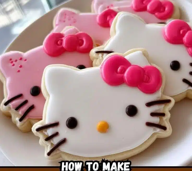 Cute Hello Kitty Valentine's Cookies decorated for a festive celebration