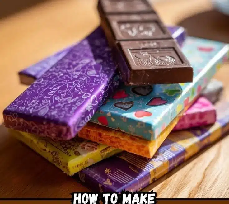 Hershey wrapped chocolate bars in colorful packaging