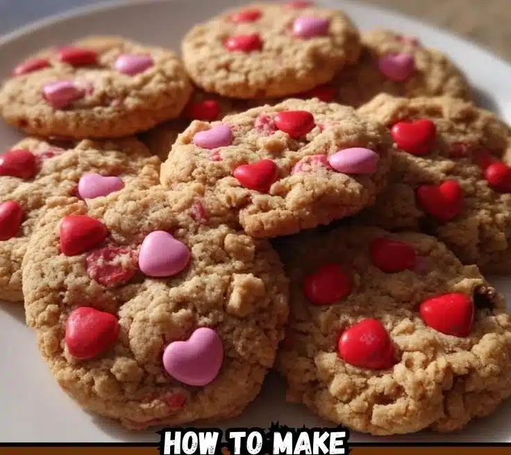 Freshly baked M&M cookies with colorful chocolate candies