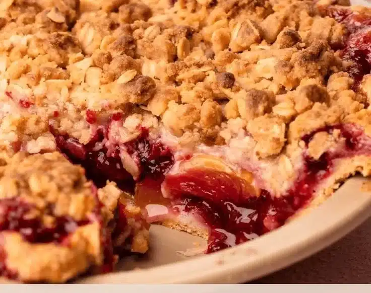 Delicious nectarine plum pie with a flaky crust and vibrant fruit filling