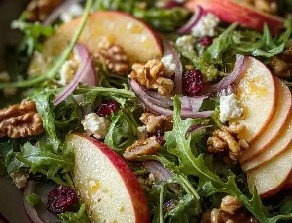 Delicious Apple Arugula Salad with fresh apples and greens