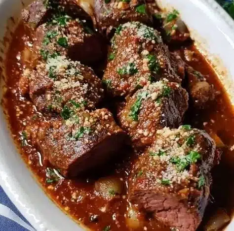 Delicious beef braciole rolled with herbs and cheese, ready to serve
