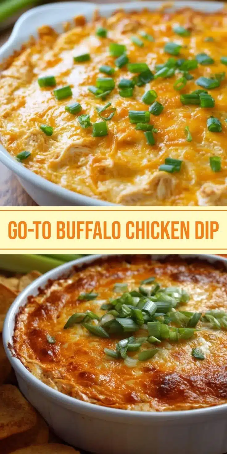 Delicious buffalo chicken dip served in a bowl with tortilla chips.