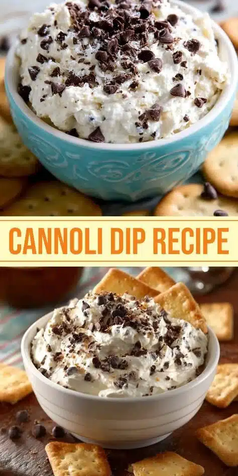 Delicious Cannoli Dip served with dippers and fresh toppings