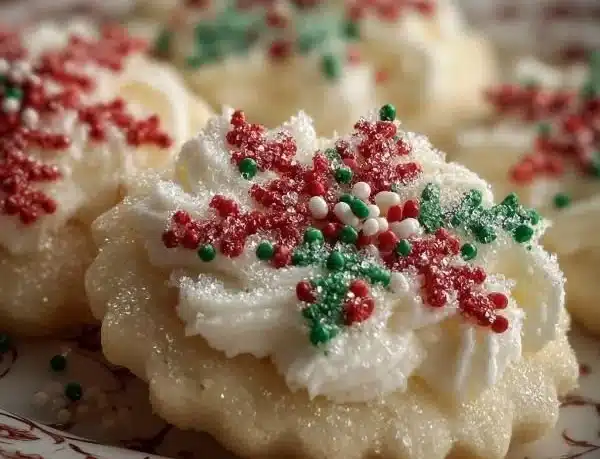 Festive Christmas sugar cookie shots served in decorative glasses