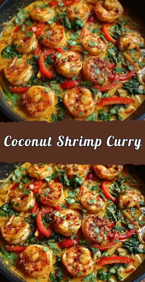 Delicious coconut shrimp curry served in a bowl with fresh herbs and spices